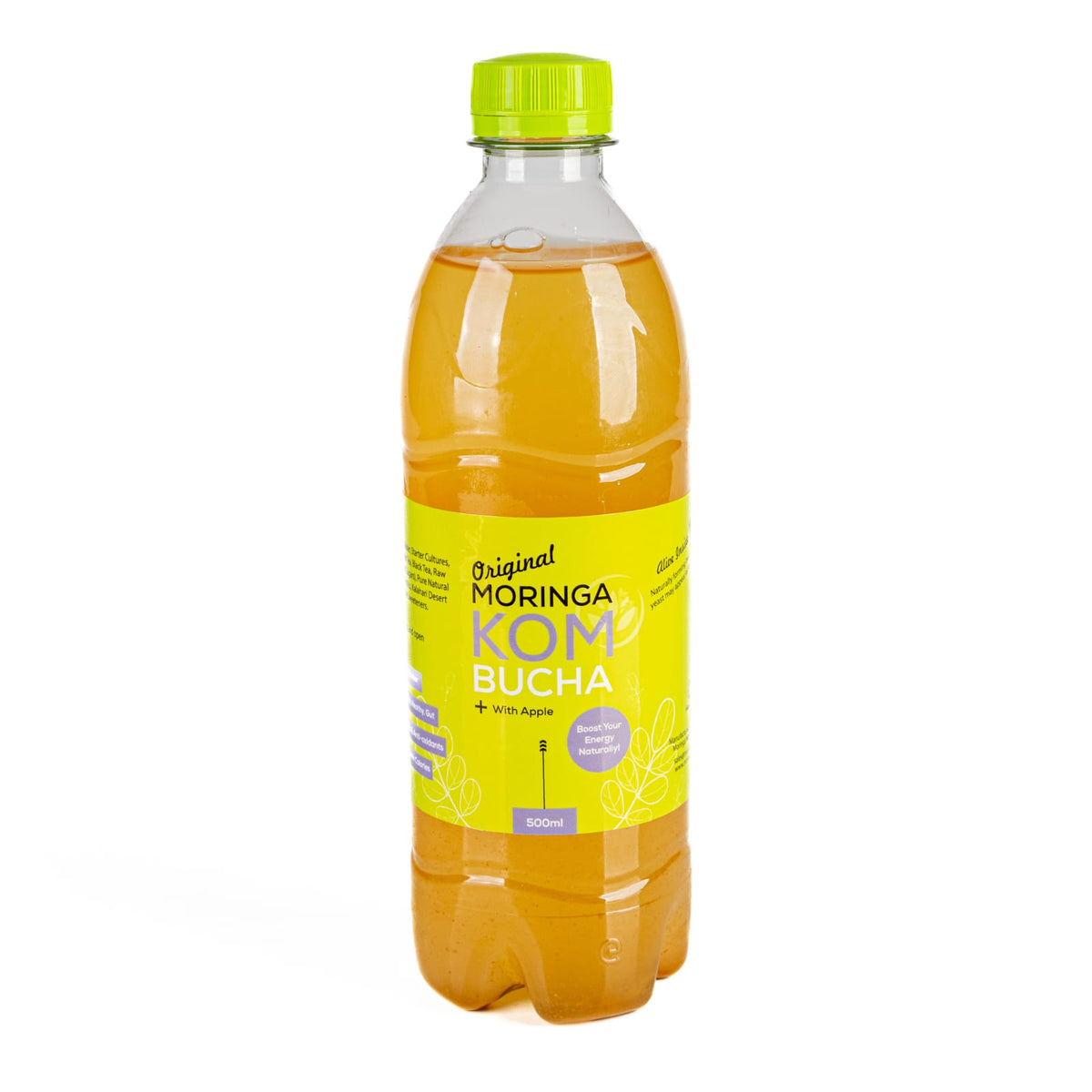 Original Moringa Kombucha with Apple - 500ml - Natural Energy & Gut Support