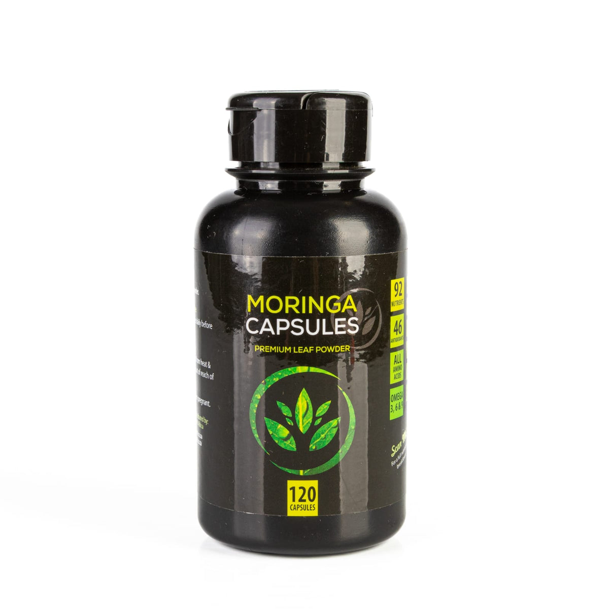 Moringa Capsules - Premium Leaf Powder - 120 Capsules | 92 Nutrients